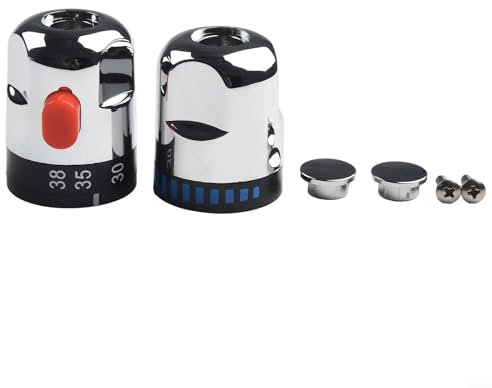 Lecreatekit Manijas de control para ducha, grifo termostático de baño, manijas de válvula, control de agua, grifos mezcladores de repuesto para mango