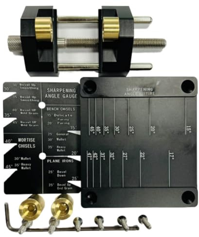 Flaroey Juego de cinceles para afilar cinceles con guía para afilar cinceles de 5/32 a 3 pulgadas para cinceles y cepillos, guía de carpintería, juego de cinceles para madera