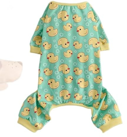 TenaLucy Patito Amarillo Ropa Perro Pequeño, Lindo Ropa para Perros, Suave Pijama Perro, Verde Ropas pere Gatos, Uso General Ropas pere Perrose Pequeños para Uso Diario de Gatos y Perros (XL)
