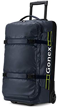 Gonex Rolling Duffle Bag with Wheels 70L 65cm Water Repellent Wheeled Travel Duffel Luggage with Rollers 25 inch,Navy Blue