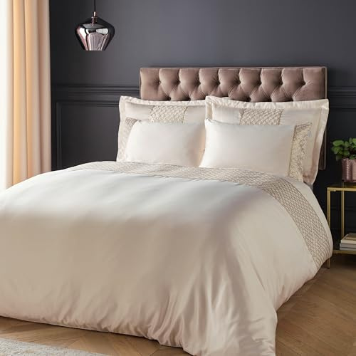 Catherine Lansfield Deco Sequin Double Duvet Cover Set with Pillowcases Champagne Gold