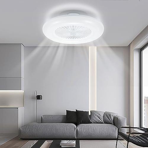 Sonnewelt Takfläkt med belysning, 80 W dimbar och variabel färgfläkt, mångsidig tidsinställning för vardagsrum sovrum