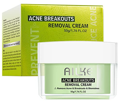 AILKE Salicylic acid Acne Removal Cream, Effectively Anti Acne-prone Skin, Control Breakouts, Reduce Blemishes, Unclog Pores, Repair Post-Acne Marks. All Natural & Paraben Free, 1.76 Oz