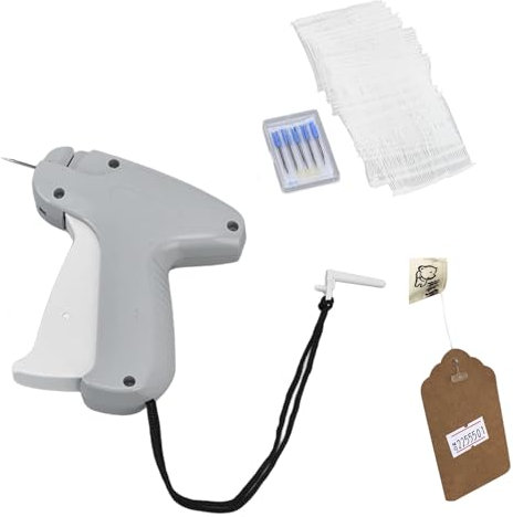 Tissting Etikettierpistole Einzelhandels Preisschild Etiketten Pistole mit 1000 Heftfäden, 5 Ersatznadel, PVC Kunststoff Kleidungsstück Applikator Preisetiketten Heftpistole