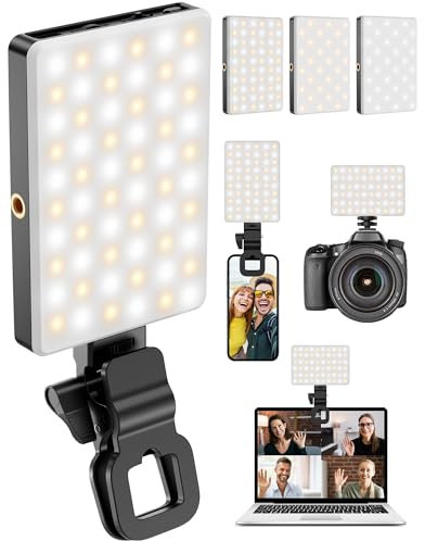 STLIAN 120 LED Selfie Light, 4 Lighting Modes, Rechargeable 3000mAh Battery Cri96+ for Laptop, iPhone, Camera, You Tube, TikTok, Video Conference, Makeup Vlog