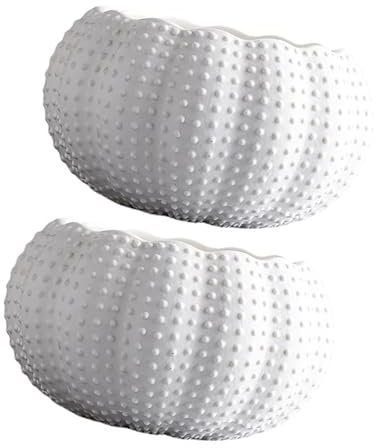 Juego de 2 platos de cerámica, cuenco de postre, cuenco para aperitivos, pala de buceo, cerámica mate, cuencos pequeños para erizos, erizos de mar, cuencos pequeños