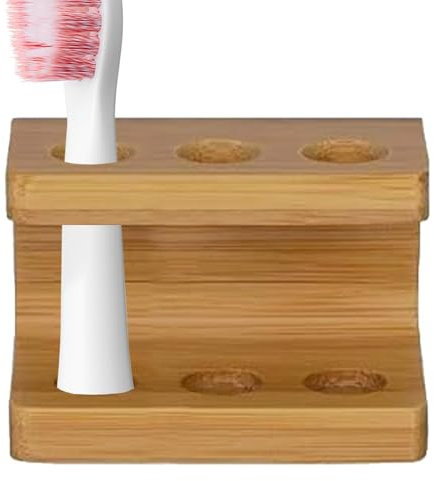 Portaspazzolino elettrico, resistente all'acqua, autoportante, in legno, organizer per spazzolino da tavolo, per bagno e doccia