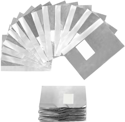 LOPHE 100 Pcs Papillotes en Aluminium,Papillote Ongle Semi Permanent, Feuille d'aluminium pour Retirer À Ongles Gel Ongle, Argent