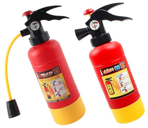 CVUTOVO Boys and Girls Fire Extinguisher Toy 2pcs Mini Water Spray Firefighting Set for Boys and Girls Outdoor Summer Beach Party Prank Toy with Fire Extinguisher inside Sticker