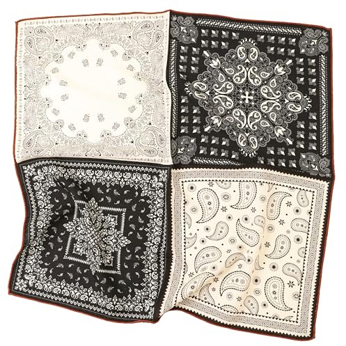 Prettystern dubbelsidig ullscarf 65 cm - dubbelsidig tryckt sidenscarf, unisex bandana för kvinnor män perfekt för vår höst, SW01, 65 cm X 65 cm