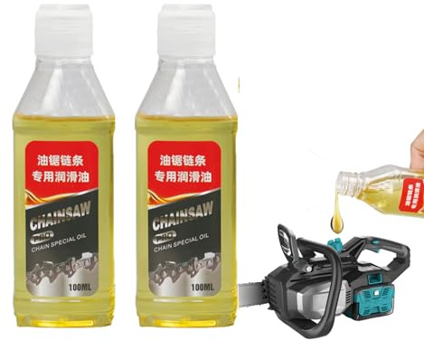 2 Pack Huile Chaine Tronçonneuse, Huile Tronconneuse Electrique, 100ml *2, Guide-Chaîne De Tronçonneuse Pour Taille-Haies, ÉQuipements Hydrauliques