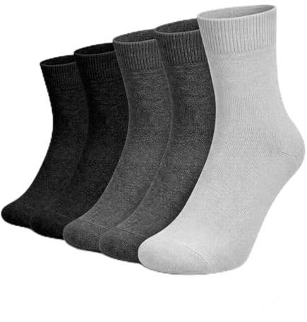 Gianci 5/10/20 pairs Classic Men’s Socks – Premium Cotton Blend Suit Socks for Men – Calf Length – Breathable, Durable & Quick Dry – Office & Casual Wear – Assorted Grey & Black – Mens 7-11