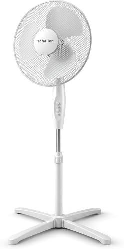16 Inch WHITE Pedestal Fan, Adjustable Height, 3 Speed Settings Powerful Electric Floor Fan for Cool Airflow, Lightweight Standing Fan for Home, Office, Bedroom & Living Room (NEW 2026 MODEL)