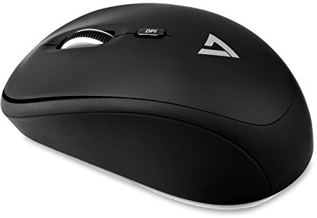 V7 MW100 – 1E Wireless Mouse ottico con 4 tasti e DPI regolabile, Nero