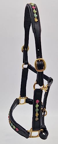 Tysons Breeches Lederhalfter Herzi Minishetty Mini Shetty Leder Halfter Glitzer Herzchen (Shetty)