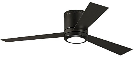 Monte Carlo 3CLYR52OZD-V1 Clarity 52 Hugger Fan with LED Light and Remote, 3 Blades, Oil Rubbed Bronze
