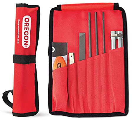 Oregon Universal Chainsaw Field Sharpening Kit - Includes 5/32, 3/16 and 7/32 Round Files, 6 Flat File, Handle, Filing Guide and Travel Bag (617067)