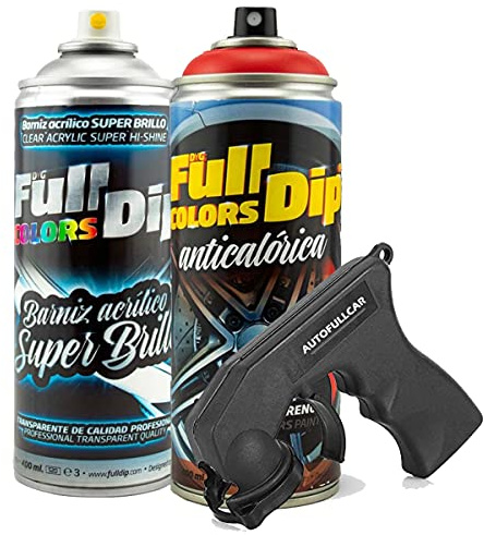 AutoFullCar - Vernice anticalcare acrilica lucida Full Dip per pinze freno - 2 x spray 400 ml (rosso lucido)