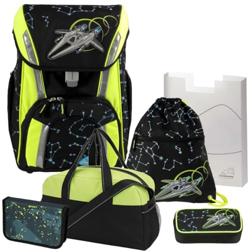 Primus-Versand Space Ship - Raumschiff - Schneiders TOOLBAG SMART - Schul-Ranzen-Set 6tlg. mit Sporttasche und FEDERMAPPE - 78342-080