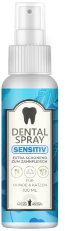 Adema Animal® - Dental Spray Sensitiv - milde Lösung für Hunde & Welpen, Katzen & Kitten, natürliche Zahnpflege, Plaque & Zahnstein entfernen, Mundgeruch & Maulgeruch bei Katze & Hund bekämpfen 100ml