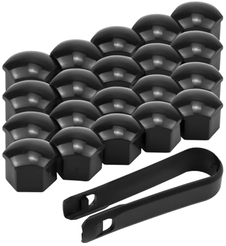 Cozlly Copridadi Ruota 17mm Copridadi Bullone Ruota,Copridadi Esagonali, Tappi Bulloni Ruote Auto, Universale Tappi a Vite Ruota, Coperture Copricerchi con Attrezzo di Rimozione per Auto