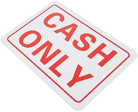 OUNONA Bargeldzeichen die tellermanns the office schild Bargeld nur für Unternehmen unterschreiben Wandschild „Cash Only“. Embleme Geschäftszeichen Metall das Schild Indikator Büro PVC