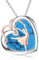 ROMANTICWORK Ballerina Kette 925 Sterling Silber Herz Ballett Anhänger Halskette Ballerina Tanzen Schmuck Geschenk für Damen Mädchen