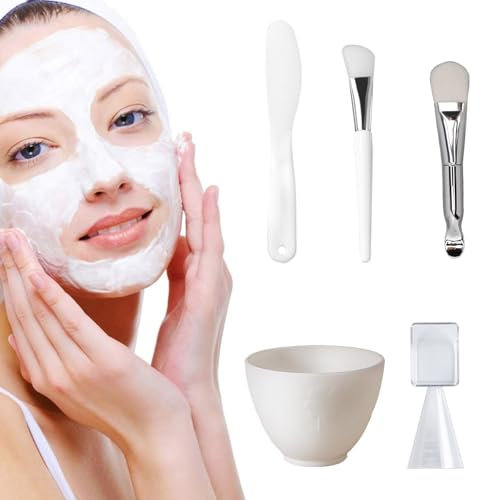 Strumento Maschera Facciale, Pennelli Silicone per Maschere, Kit Pennelli per Facciale Set, Viso Ciotole Maschere Silicone, Ciotole per Maschere, per Le Maschere Fatte in Casa