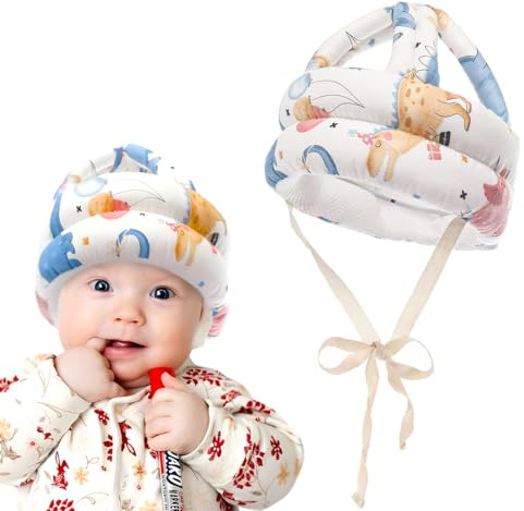 XOXVURI Baby Head Protection Kopfschutz Baby Cartoon Baby Head Protection Hat For 6-36 Months Old Baby For Toddlers Learning To Walk And Crawl(Dinosaurier)