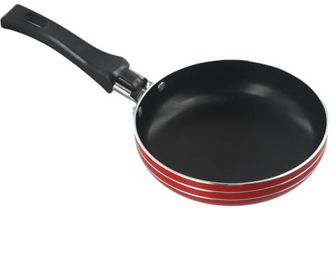 zeroupshop Padella in acciaio inox, mini piano cottura a induzione, per frittate, per porzioni singole di uova e crêpes (14 cm)