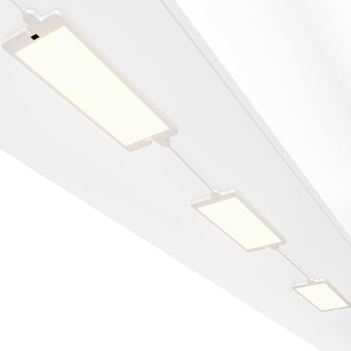 PRINCEWAY Lampes Plat LED sous Meuble Plan de Cuisine Dimmable avec Interrupteur à Capteur sans Contact, Éclairage pour Plan de Travail Cuisine, 3 Lampes, 5 Couleurs Éclairage, Entrée 230V