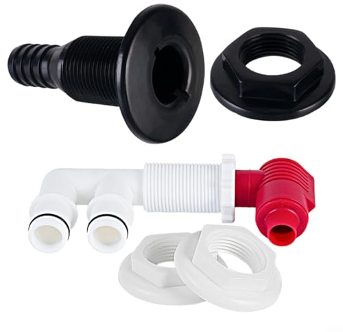 Kit aeratore pompa per barca Livewells Baitwells Valvola per acquario vivo Standard 1-1/16 Foro di montaggio compatibile con raccordi 3/4 tubi marini ossigenazione ottimale per il trasporto dei pesci