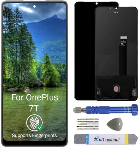 It'Go Full OLED Display für OnePlus 7T HD1901 mit Fingerabdruck LCD Bildschirm Ersatz Touchscreen mit Werkzeug Schwarz Hohe Qualität