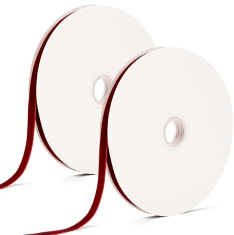 Nastro di raso rosso 10mm x 36m per fiocchi, nastro di raso per confezione regalo, decorazione natalizia, nastro decorativo e fai da te (Rosso)