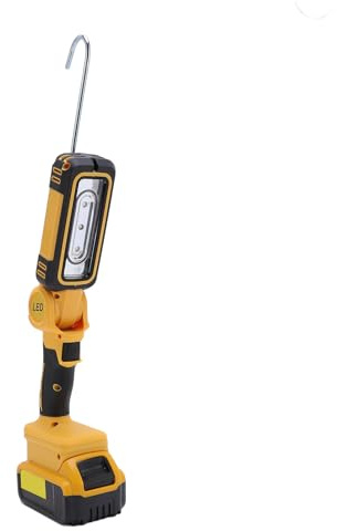 YWBL-WH Sladdlös LED-arbetslampa, Justerbar Ljusstyrka 250LM 500LM med 360 Graders Roterande Krok och Bekvämt Silikonhandtag, för Workshop Camping Job Site