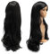 Dazone 70cm Karneval Perücke Schwarz. Lang Voll Cosplay Perücken, Lockig Wellig Fashion Kostüme Damen Haarteil Cosplay Wig für Alltag, Party Perücke Lang, Halloween