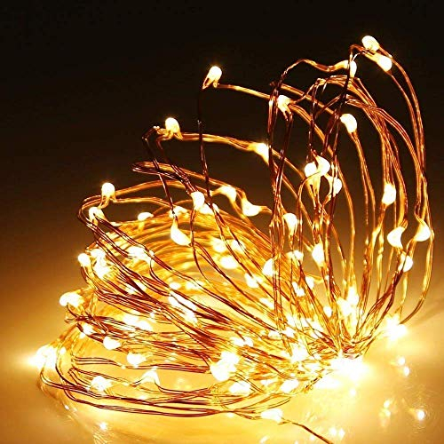 SHATCHI 40 LED/4m Fairy String Lights Copper Wire Battery Operated Warm White LEDs Twinkle Waterproof Lights for Bedroom, Christmas, Party, Wedding Outdoor Indoor Decoration