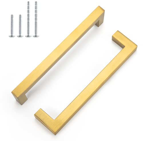 LONTAN Lot de 10 Poignée Meuble Cuisine Doré Entraxe 160mm Poignee Placard
