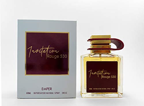 EMPER Invitation Rouge 530 Eau de Parfum for Unisex, 100ML – Warm, Sophisticated Fragrance with Woody, Amber & Floral Notes, Ideal for Daily Wear, Special Occasions & All Season Use