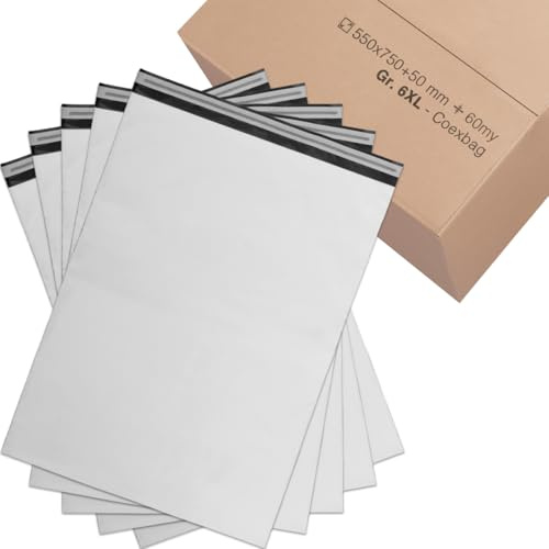 verpacking bolsas de envío de plástico 55x75 cm Blancos [tamaño y cantidad a elegir] Coex Sobres de Plástico Autoadhesivos bolsas de entrega 200 piezas