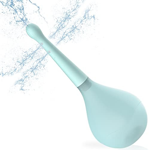 BDSMYEE Analdusche Vaginaldusche,Rückflussverhinderung Silikon Analspülung mit 5 Wasser Austrittslöchern,Einlauf Klistier Intimdusche Sexspielzeug zur darmreinigung für Frauen Männer (Blau)