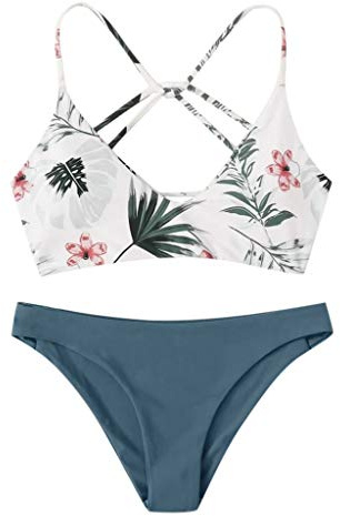Bikiniset Dam Badkläder Tvådelade Retro Set Bikini High Waist Bikinitopp Sportkalsonger Bikinitrösor Mikrobikini Badkläder Strandkläder dambikini