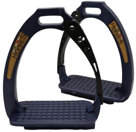 Horses Sicherheitsbügel, entworfen für maximale Sicherheit und Komfort des Reiters, modern und elegant (blau/schwarz)