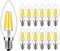 RANBOO E14 LED Kerzenbirnen für Kronleuchter 6W ersetzt 60W 600 LM Kaltweiß 6500K E14 Glühfaden Retrofit Classic Filament Fadenlampe LED Kerzenlampen LED Kerzenleuchten Nicht Dimmbar 12er Pack
