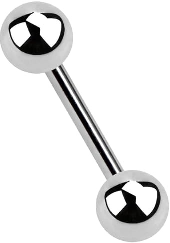 Barra de titanio para piercing, varilla de 1,2 mm con dos bolas de titanio, Titanio