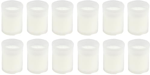 Bougies Piliers Blanc Longue Durée 6.5x5cm, Bougies Votives pour Rituel - 24 Heures de Combustion