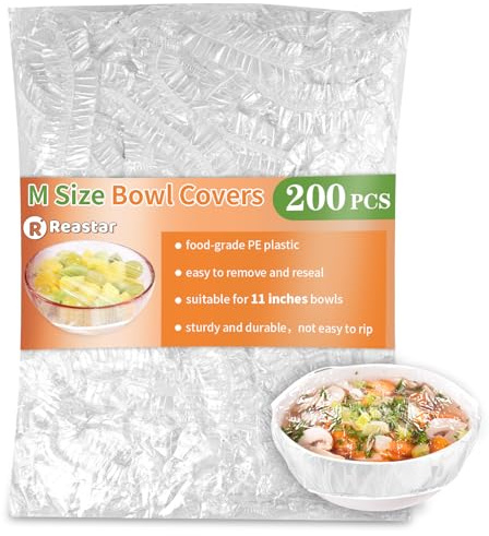 Reastar Bowl Covers for Bread Proofing, Plastic Shower Cap for Sourdough, L