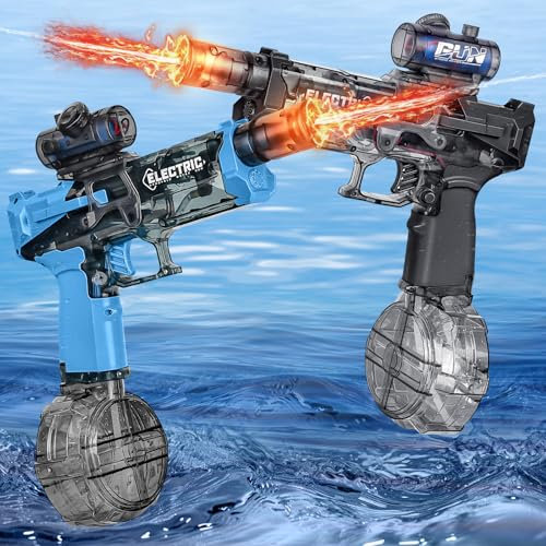 YOOHBERRYS Pistola de Agua Eléctrica, Pistolas de Agua Electronica con Capacidad de Humedad de 500 ml, 10m de Alcance Electric Water Gun Potente para Fiestas (2pcs)