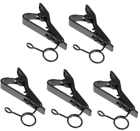 TOYANDONA 5 Piezas Lavalier De Micrófono Pinza Para Microfono Abrazadera De Micrófono Universal Clip De Solapa Para Micrófono Accesorios De Micrófono Clip De Micrófono Black Planchar