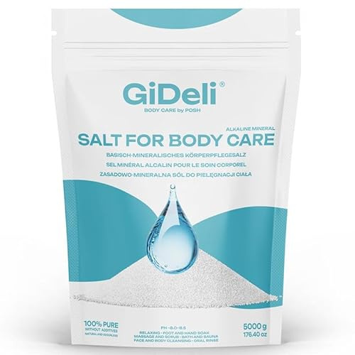 Sale da bagno basico da 5 kg per disintossicazione, disacidificazione e cura della pelle, Sale minerale base per la cura del corpo rigenerante dopo l'allenamento